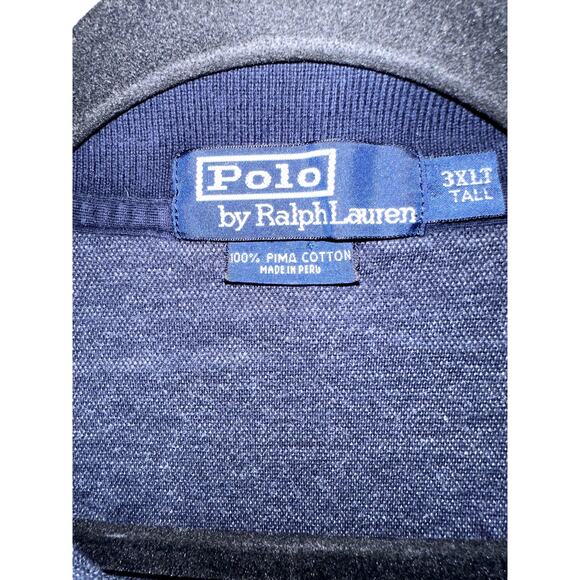 Polo Ralph Lauren Mens Size 3XLT Blue Heathered Blue Pony Long Sleeve Shirt - Picture 3 of 6